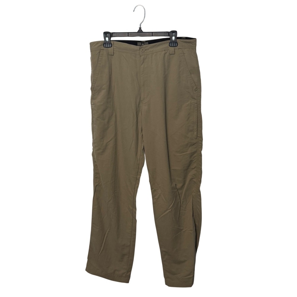 REI Hiking Pants Mens 36x34 Tan Nylon UPF 50+ Outdoor Pockets Trail Lightweight